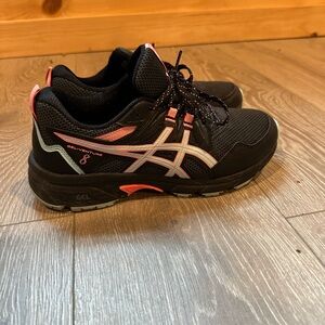ASICS Women's Black and Pink Gel-Venture 8 Shoes